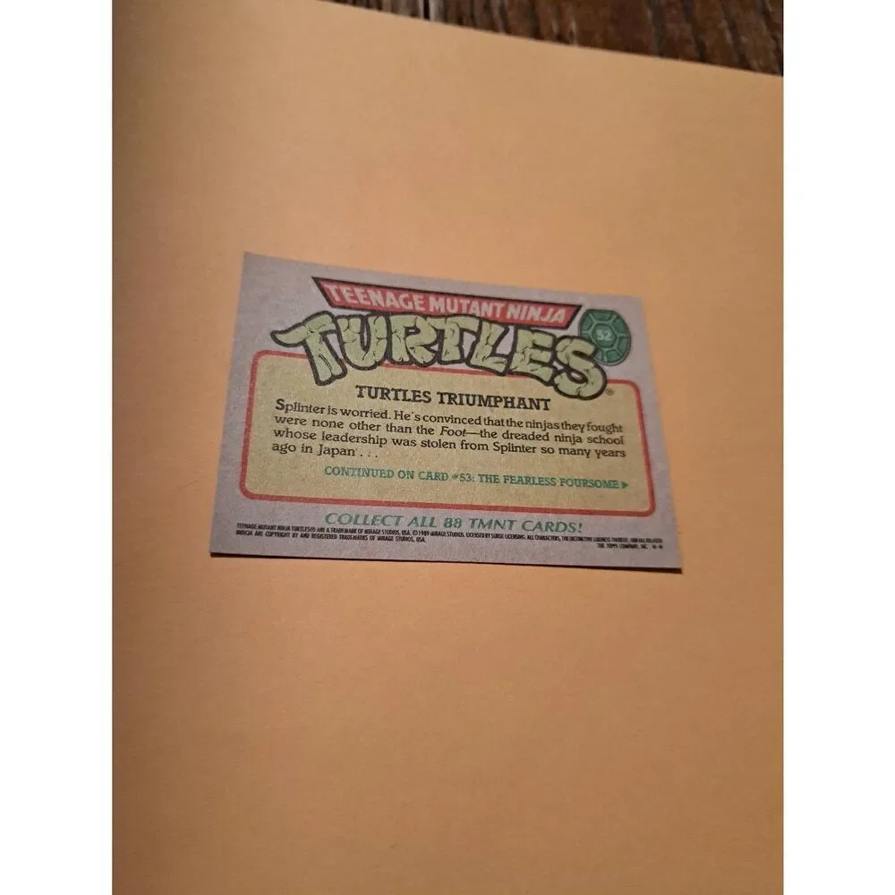 1989 Topps TMNT Trading Card 52 Teenage Mutant Ninja Turtles - Picture 2 of 2